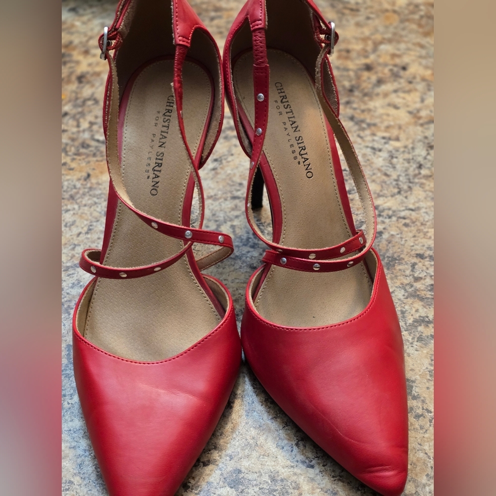 Christian Siriano Red Strappy Heels
